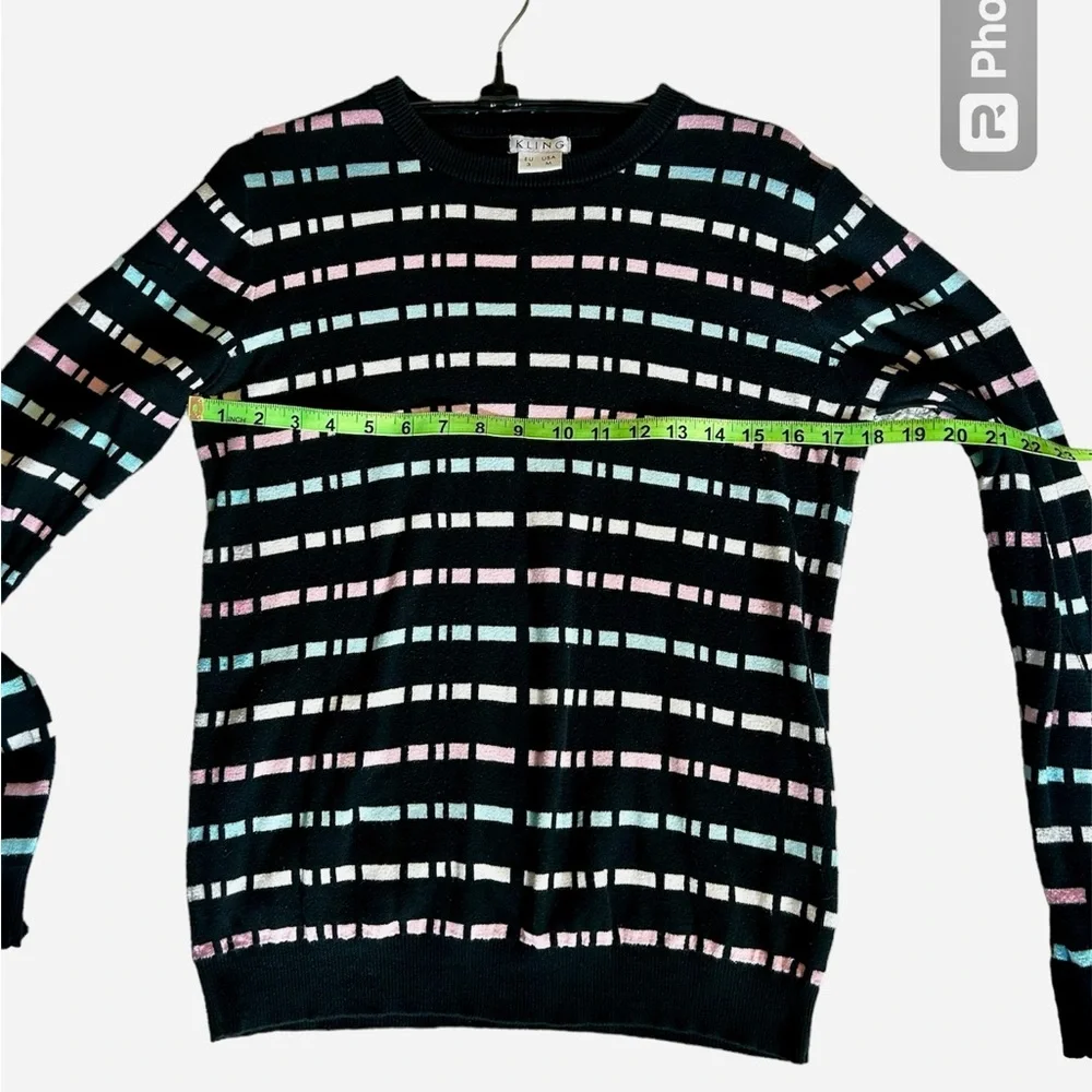 KLING Black, White, and Pastels Crew Neck Long Sleeve Sweater